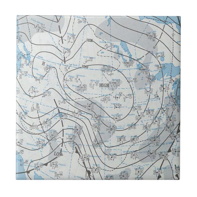 Azulejo Mapa meteorológico nacional (Frente)