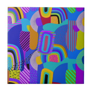 Azulejo Mapa paisajístico maximalista africano