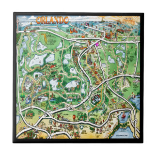Azulejo Mapa Personalizado de Orlando Florida