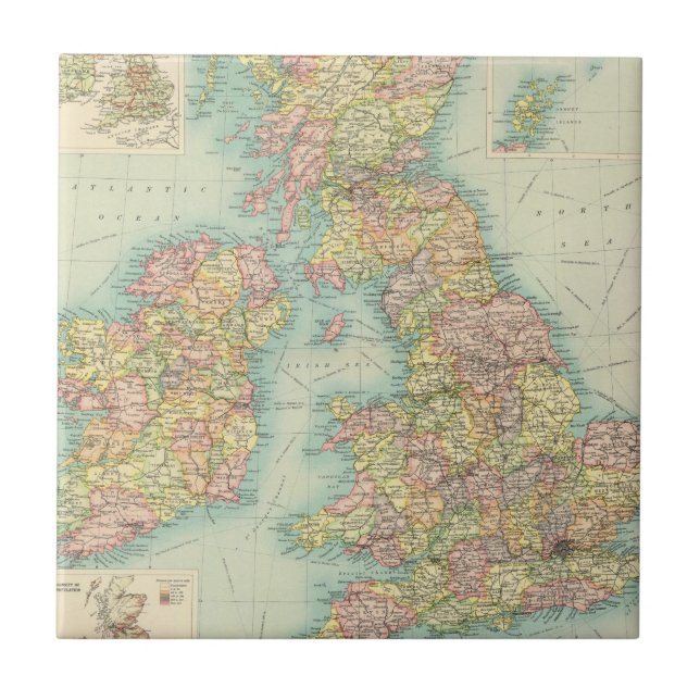 Azulejo Mapa político de las islas británicas (Frente)