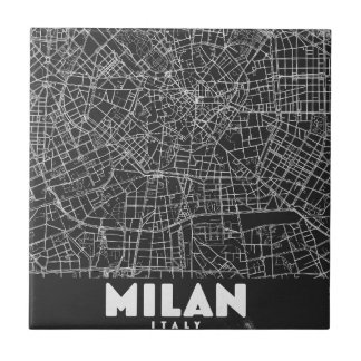 Azulejo Mapa Retro de Milán Italia