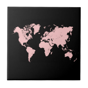 Azulejo Mapa rosa y negro