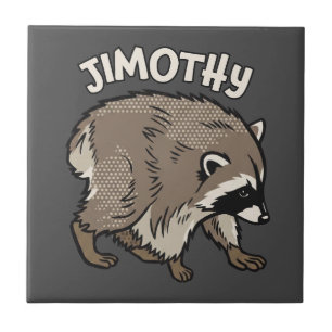 Azulejo Mapache de estilo cómico Jimothy Animal