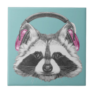 Azulejo Mapache de los auriculares