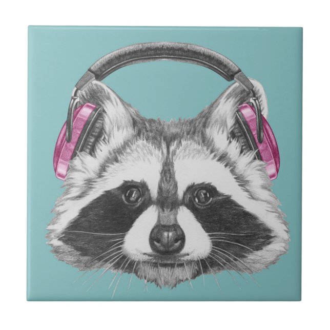 Azulejo Mapache de los auriculares (Frente)