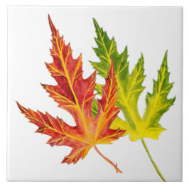 Azulejo Maple plateado sobre una tela cerámica