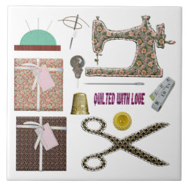 Azulejo Máquina de coser con tema