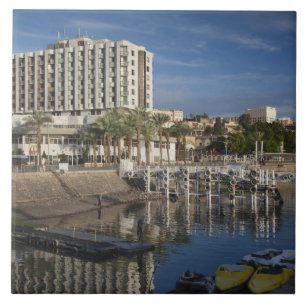 Azulejo Mar de Galilea-Lago Tiberias frente al mar, amanec