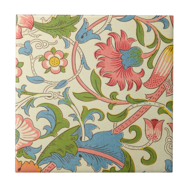 Azulejo Maravilloso retro pastel William Morris florido (Frente)
