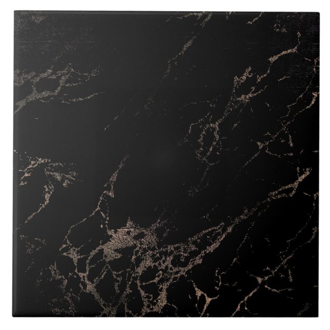 Azulejo Marble look Rosa Gold Black Tile (Frente)