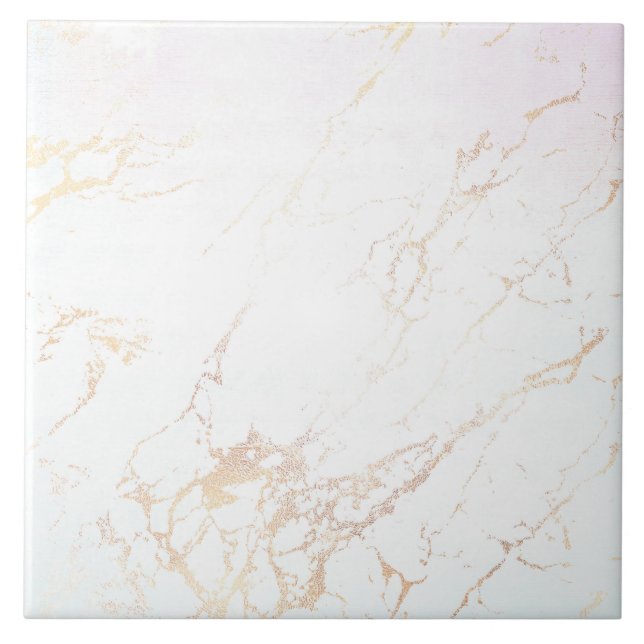 Azulejo Marble look Rosa Tile blanco dorado (Frente)