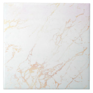 Azulejo Marble look Rosa White Tile dorado