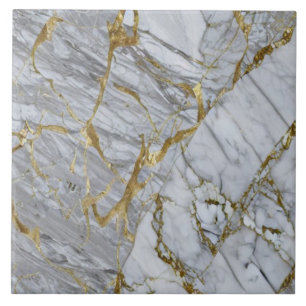 Azulejo Marble Look Tile con venas doradas