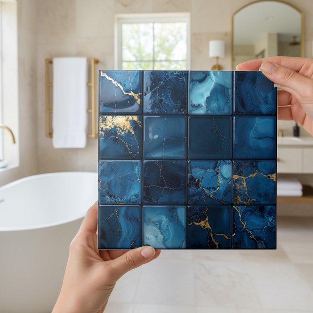 Azulejo Marble Mix 4x4 Squares Blue ID1186a (Subido por el creador)