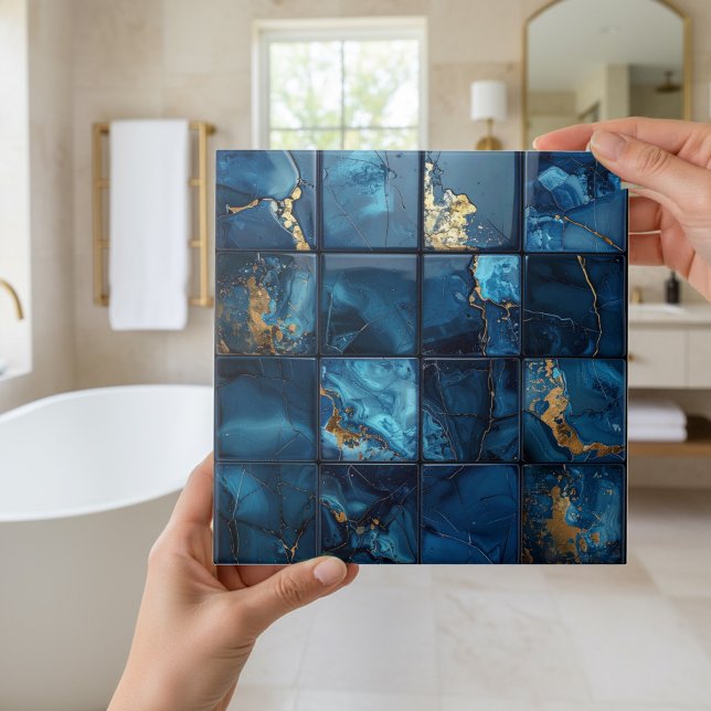 Azulejo Marble Mix 4x4 Squares Blue ID1186b (Subido por el creador)