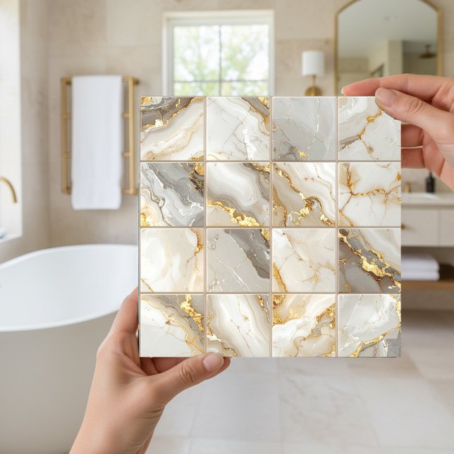 Azulejo Marble Mix 4x4 Squares Ivory ID1186c (Subido por el creador)