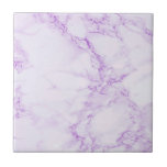 Azulejo Marble morado violeta blanco<br><div class="desc">Elegante y de moda ultra violeta,  de color lavanda,  impresión de imitación de mármol.</div>