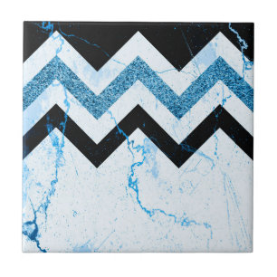 Azulejo Marble y Purpurina Chevron