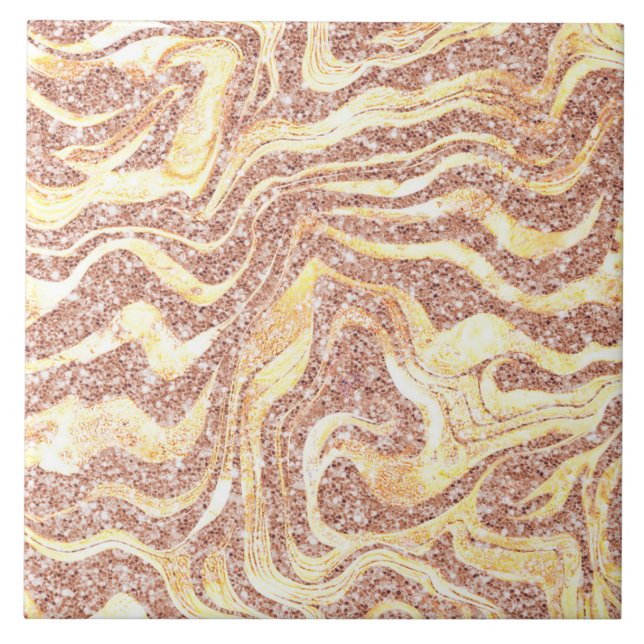 Azulejo Marbly Rubor Pink & Gold Purpurina Cute Girly Glam (Frente)