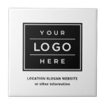 Azulejo Marca Square Personalizado White Business Logo Com<br><div class="desc">El mosaico de marca Square personalizado incluye el diseño profesional del logotipo de su empresa y el texto personalizado para una ubicación, lema, sitio web u otra información. Simplemente agregue el logotipo de su empresa a la imagen de marcador de posición en blanco y negro y escriba su texto preferido....</div>