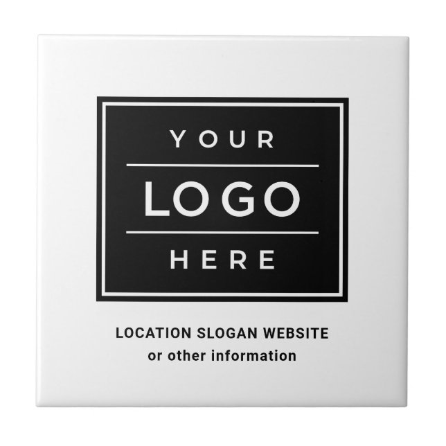 Azulejo Marca Square Personalizado White Business Logo Com (Frente)