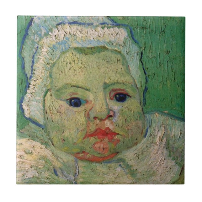 Azulejo Marcelle Roulin bebé por Vincent van Gogh (Frente)