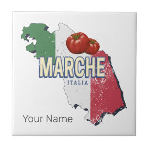 Azulejo Marcha Italia Retro Región Mapa de recuerdo de cos