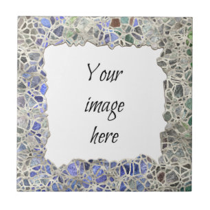 Azulejo Marco azul del mosaico