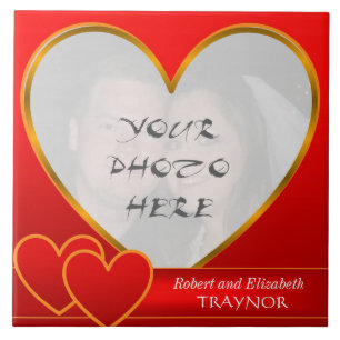 Azulejo Marco de foto de mosaico cerámico el día de San Va