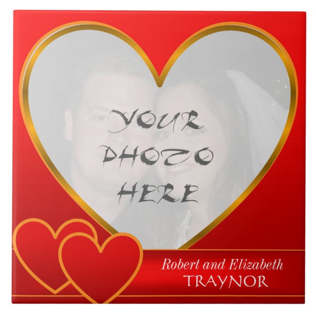 Azulejo Marco de foto de mosaico cerámico el día de San Va (Frente)