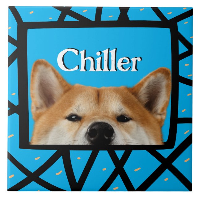 Azulejo Marco de foto personalizado de Akita Tile de cerám (Frente)