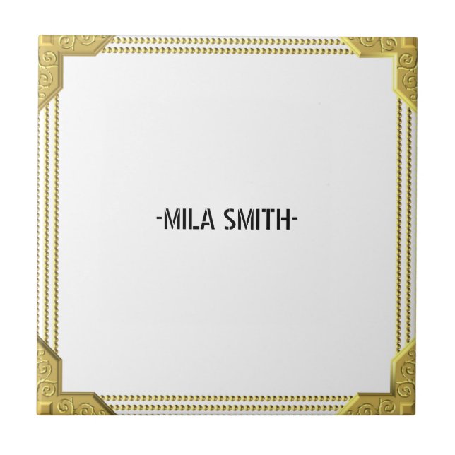 Azulejo Marco dorado elegante (Frente)