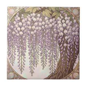 Azulejo Marco dorado floral Art Nouveau