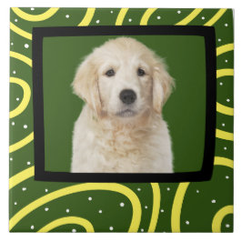 Azulejo Marco fotográfico personalizado de Golden Retrieve