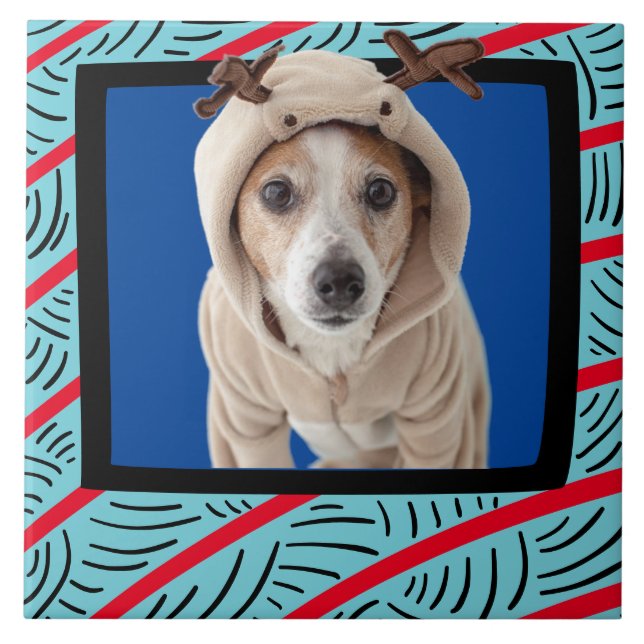 Azulejo Marco fotográfico personalizado de Jack Russell Te (Frente)