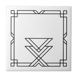 Azulejo Marco Geométrico Sencillo Art Deco Elegante