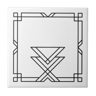 Azulejo Marco Geométrico Sencillo Art Deco Elegante