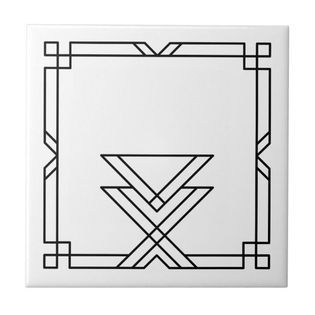 Azulejo Marco Geométrico Sencillo Art Deco Elegante (Frente)