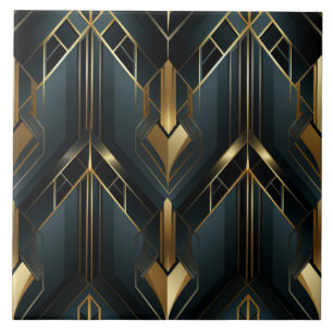 Azulejo Marcos angulares Art Déco de color azul verdoso pr