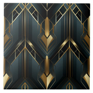 Azulejo Marcos angulares Art Déco de color azul verdoso pr