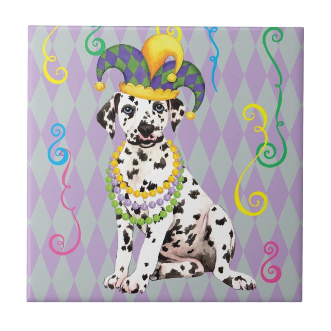 Azulejo Mardi Gras Dalmatian (Frente)