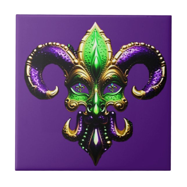 Azulejo Mardi Gras Fleur De Lis (Frente)