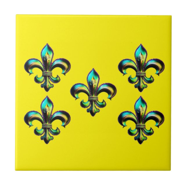 Azulejo Mardi Gras Fleur De Lis (Frente)
