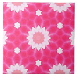Azulejo margarita blanca y estrellas sobre el fondo rosado