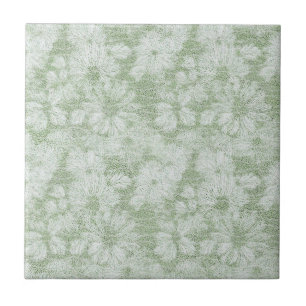 Azulejo Margarita Floral aterciopelada verde lima
