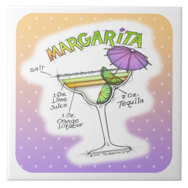 AZULEJO MARGARITA RECIPE COCKTAIL ART (Frente)