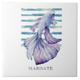 Azulejo MARGEN DE playa de color azul TROPICAL PESCADO