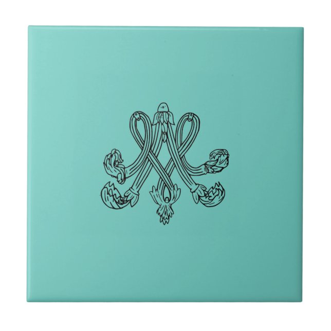 Azulejo Marie Antoinette – Monogramm – Monogram initials (Frente)