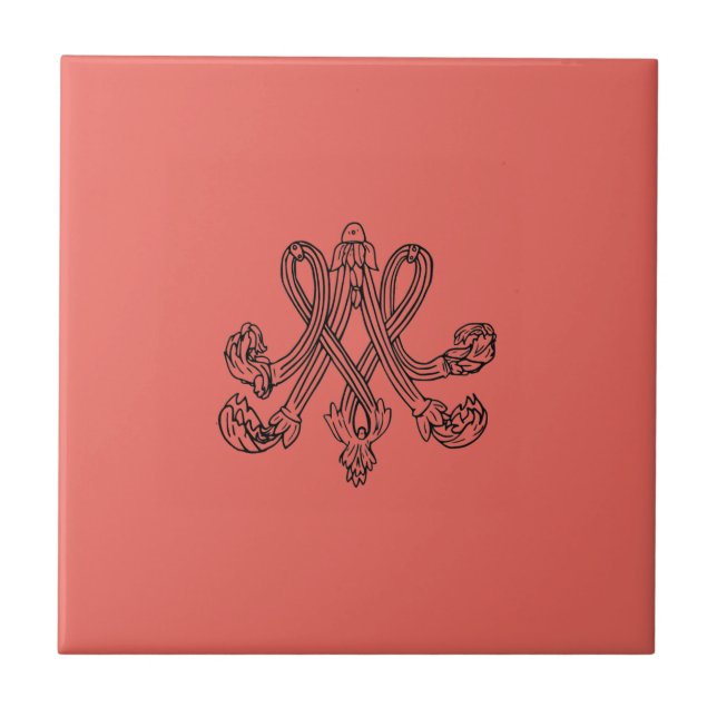 Azulejo Marie Antoinette – Monogramm – Monogram initials (Frente)