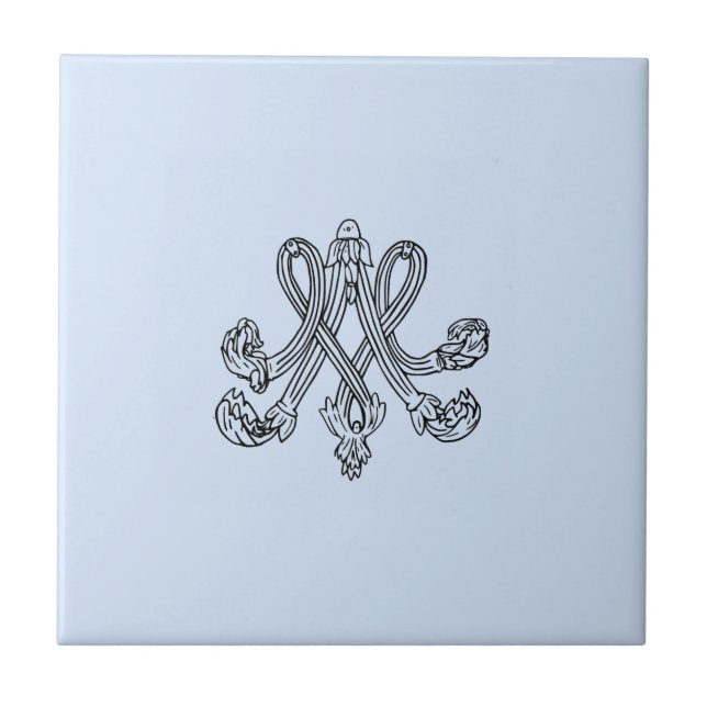 Azulejo Marie Antoinette – Monogramm – Monogram initials (Frente)